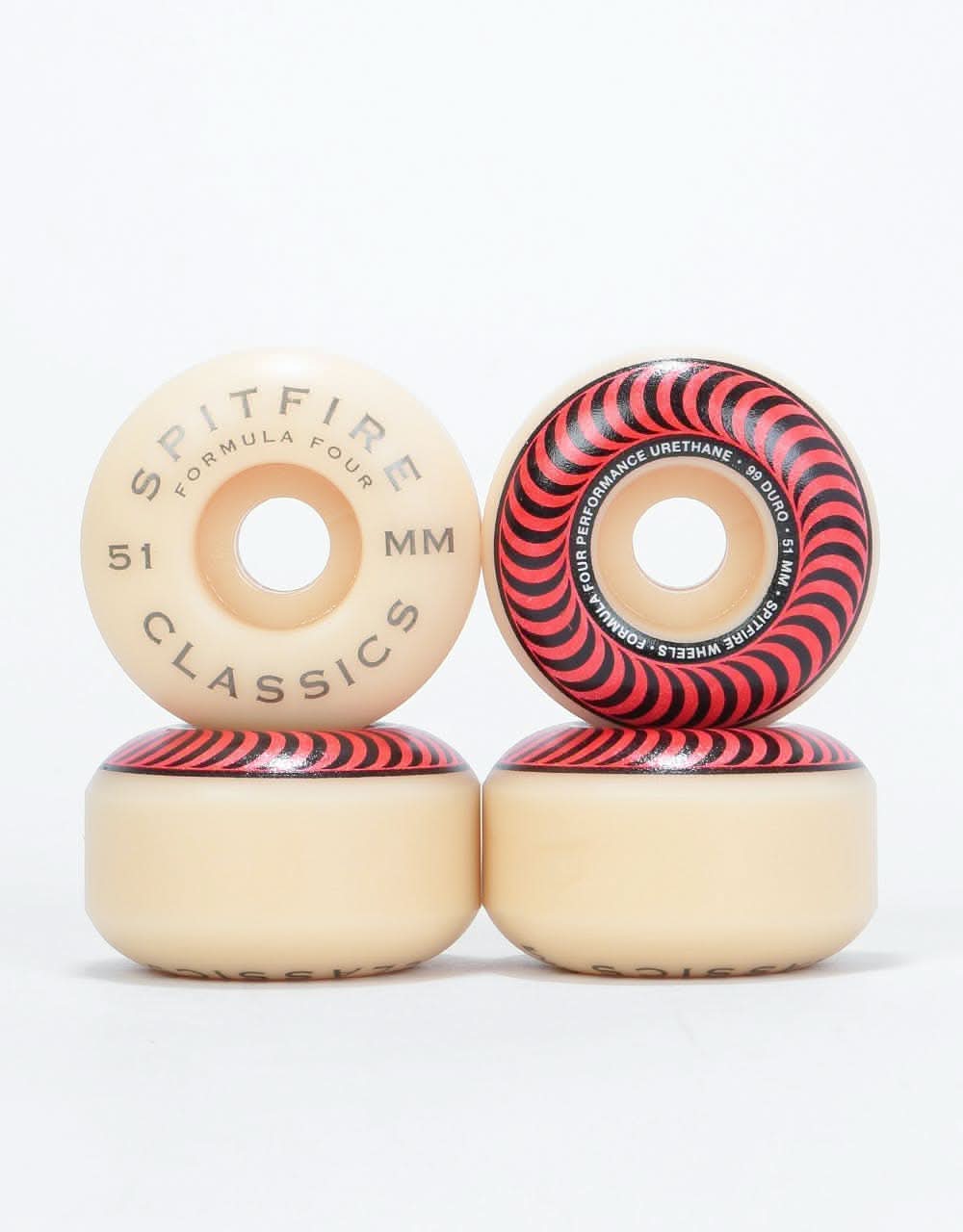 Spitfire Wheels Formula Four Classic Swirl 51Mm Red 99D F4