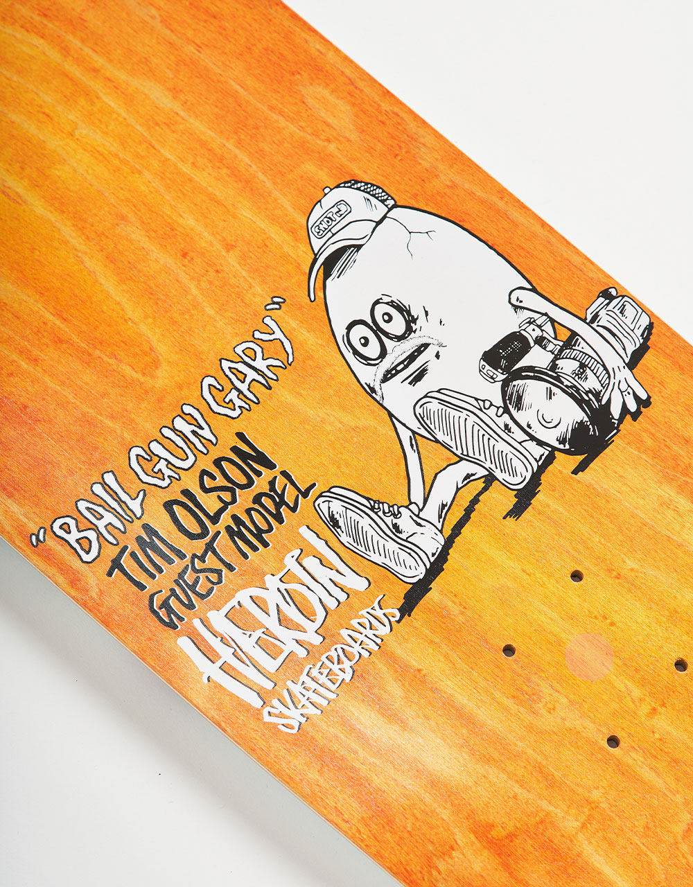 Heroin Skateboard Deck Bail Gun Gary 3 Symmetrical Egg 9.75"