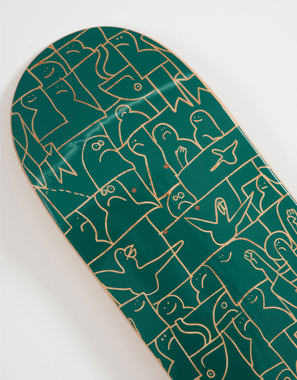 Krooked Skateboard Deck Flock Green 8.38"