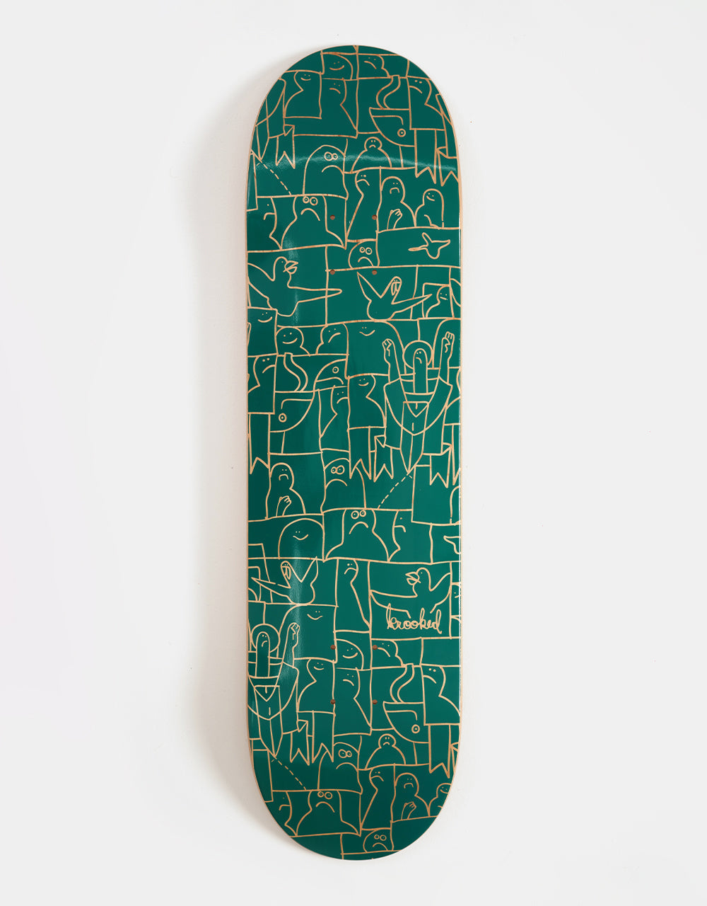 Krooked Skateboard Deck Flock Green 8.38"