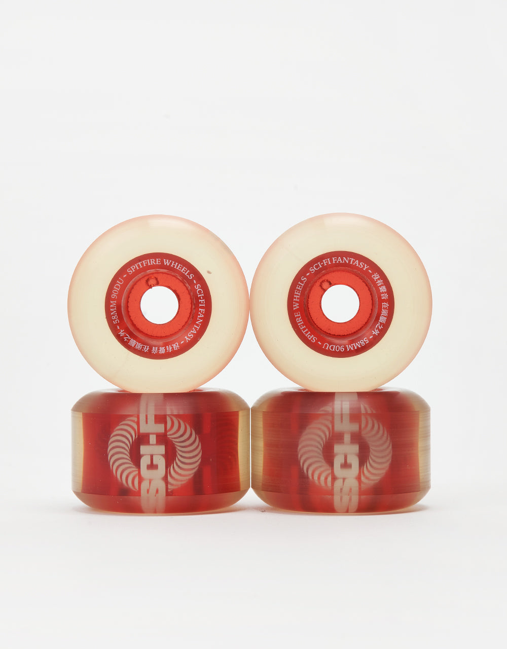 Spitfire Wheels Sapphire X Sci Fi Fantasy Clear Orange 58Mm 90D