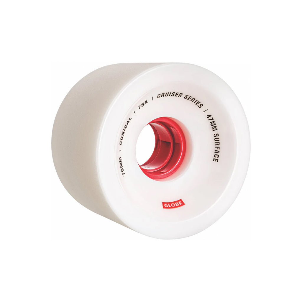 Globe Skateboard Wheels Conical Cruiser 70Mm White Red 78A