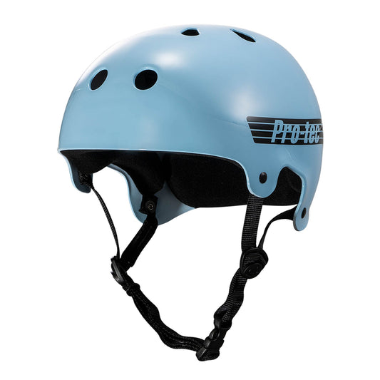 Pro-Tec Helmet Old School Classic Skate Gloss Baby Blue Skateboard Protec Lid