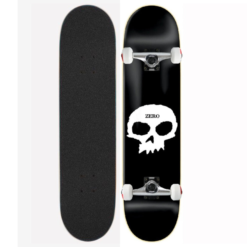 Zero Complete Skateboard Single Skull Black White 8 5 Unassembled