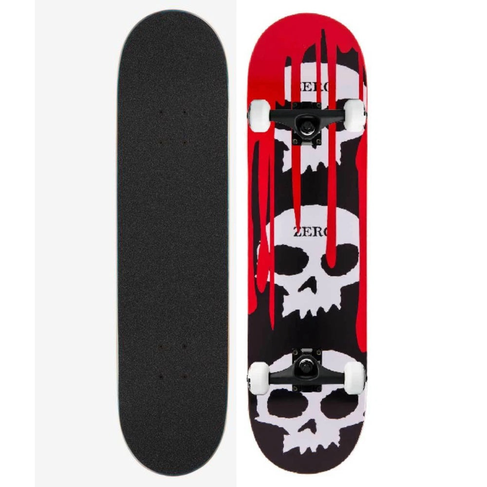 Zero Complete Skateboard 3 Skull Blood Black White Red 8 5 Unassembled