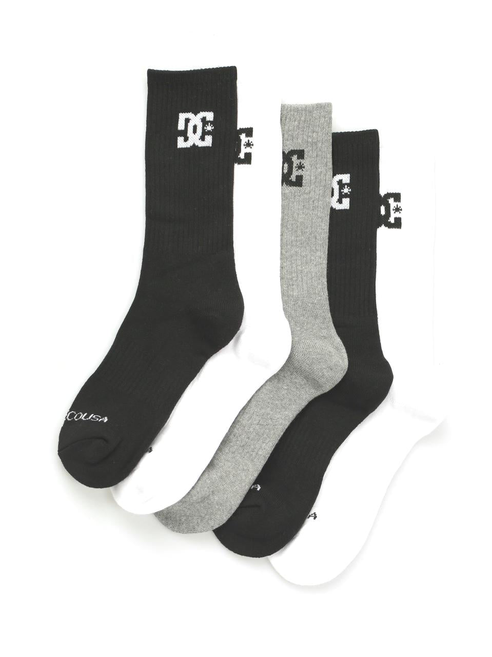DC Shoes Socks 5 Pack Logo Crew Assorted Size 7-11 Skateboard Sox
