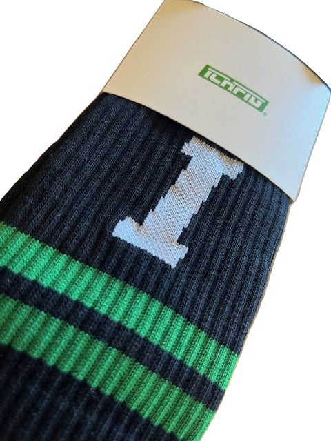 ICHPIG icon stripe calf Socks Black OG Green White