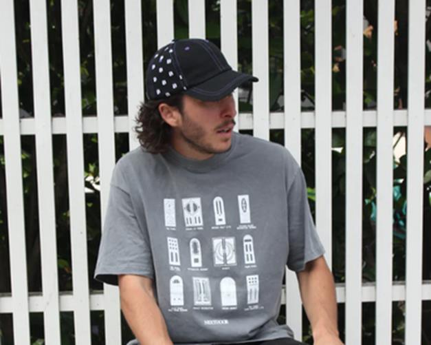 Next Door Logo Hat Cap Black Purple Contrast Stitch Skate Kingpin Store