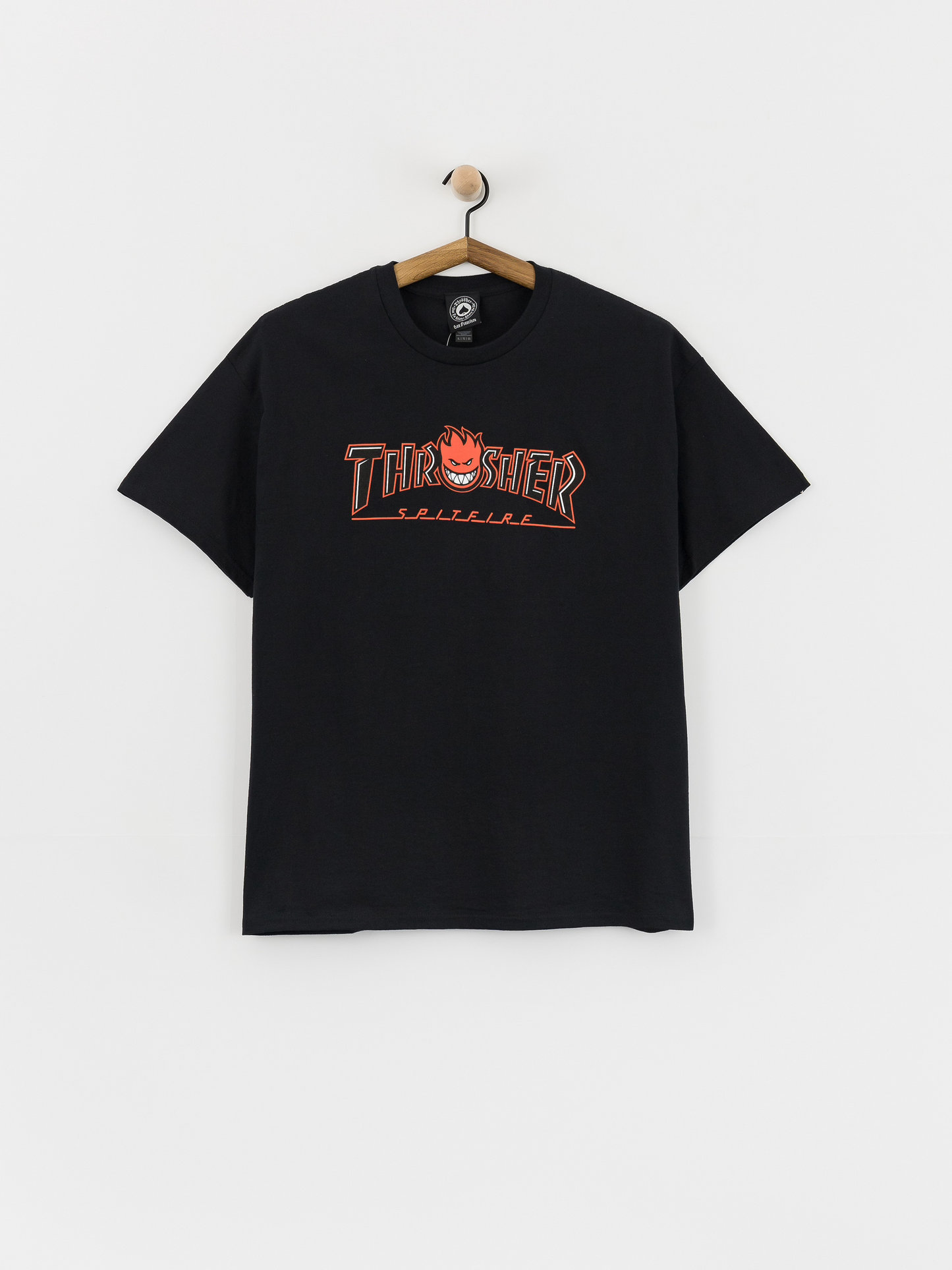 Thrasher x Spitfire Tee Big Head Outline Black