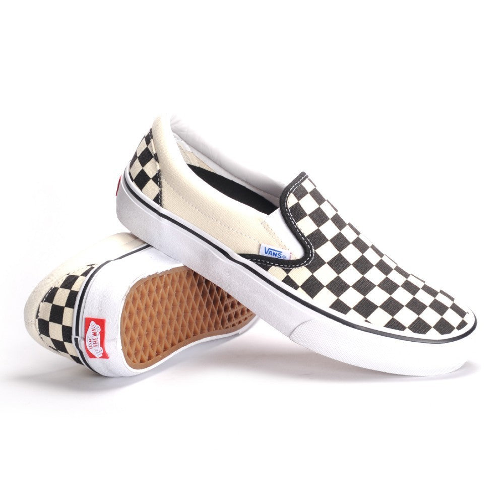 Vans Skate Slip On Pro Checkerboard Skate Shoes Black White