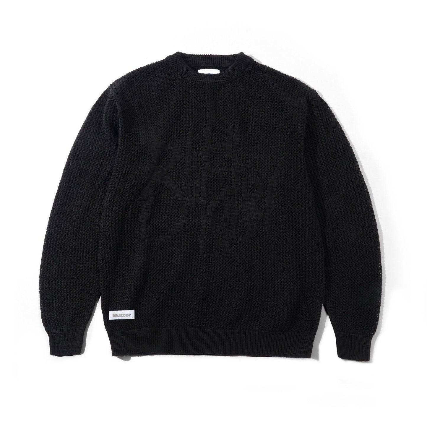 Butter Goods Scribble Knit Sweater Black Pull Over Knit Buttergoods Jumper
