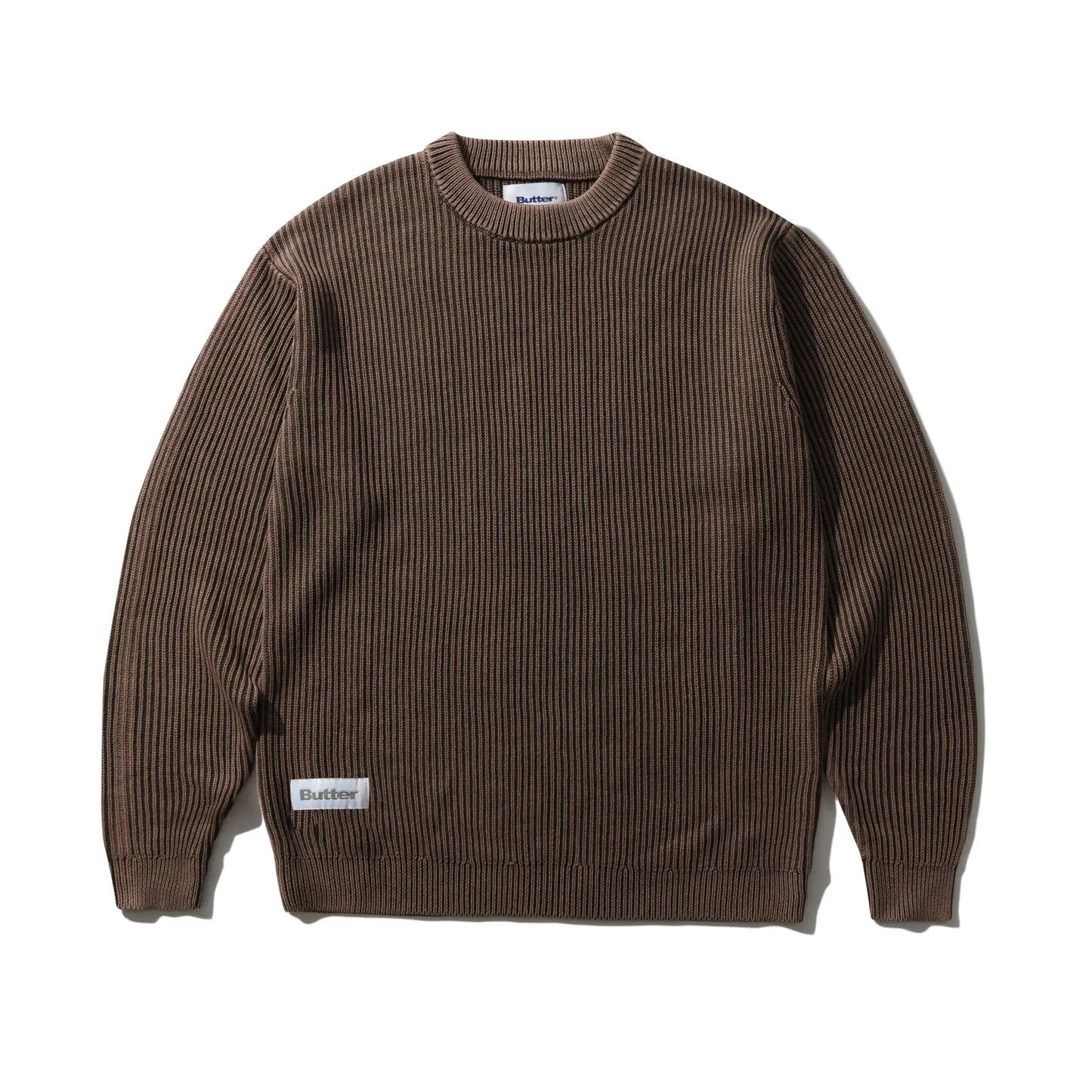 Butter Goods Bleach Knitted Sweater Pull Over Knit Brown Buttergoods Jumper