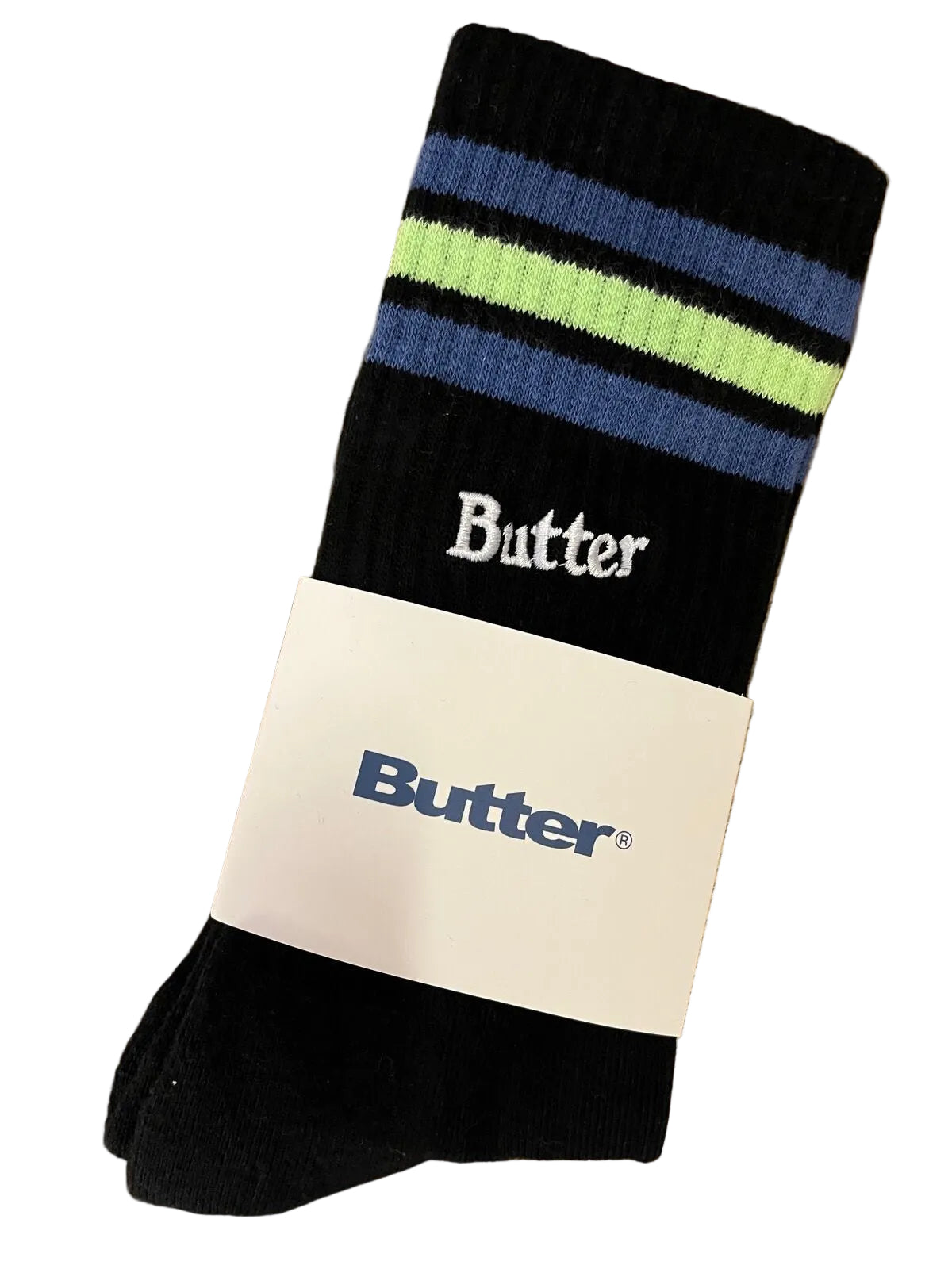 Butter Goods Stripe Socks Black Blue Green