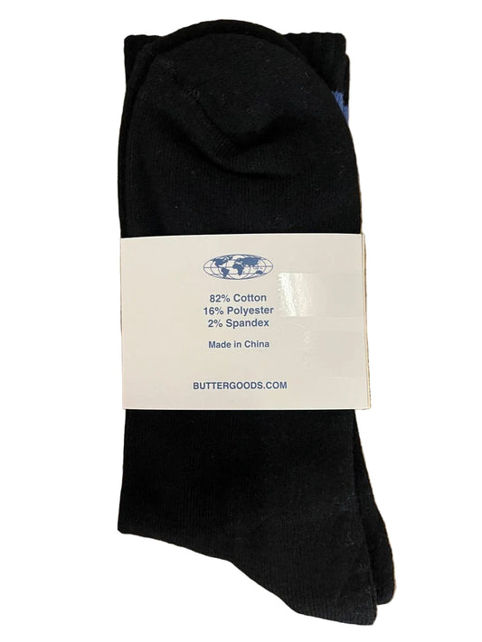 Butter Goods - Stripe Black Sock Blue / Green Pair Socks Buttergoods US Mens 7 -