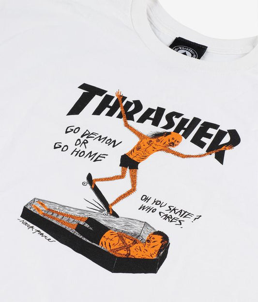 Thrasher Tee Neckface Coffin White Premium Skateboard Magazine T-Shirt