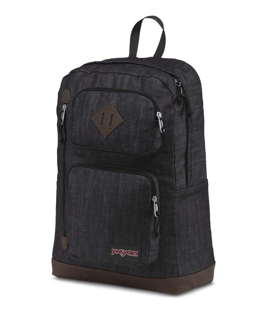 Jansport Backpack Houston Blue Denim 26L Luggage Skate School Travel Bag