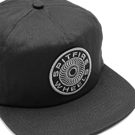 Spitfire Wheels Cap Classic 87 Swirl Patch Black Snapback Skateboard Hat