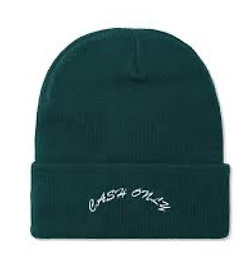 Cash Only Logo Beanie Forest Green Osfa