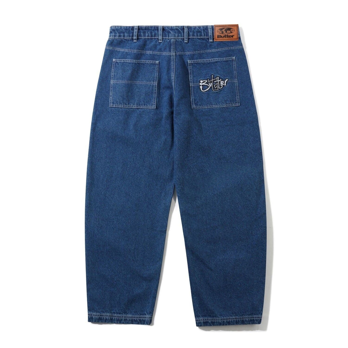 Butter Goods Scribble Denim Jeans Mid Blue Baggiest Fit Buttergoods