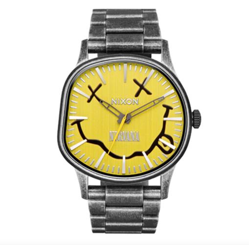 Nixon Nirvana Sentry Wobble Yellow Nirvana Smiley Watch A1417 5273 00