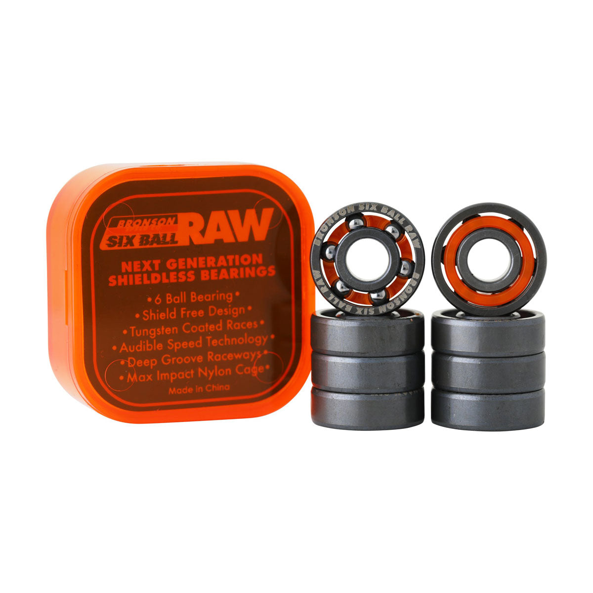 Bronson Speed Co Six Ball Raw Bearings Black