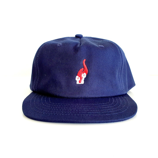 Amnesia Cap OG Logo Navy Snapback Skateboard Magazine Hat