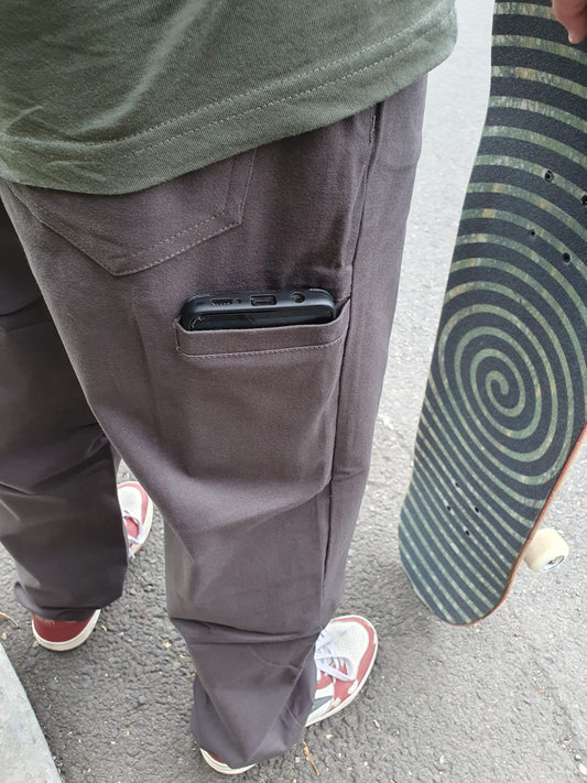 Kingpin Skate Supply Pants Louies Tapered Chino Charcoal Skateboard Pants