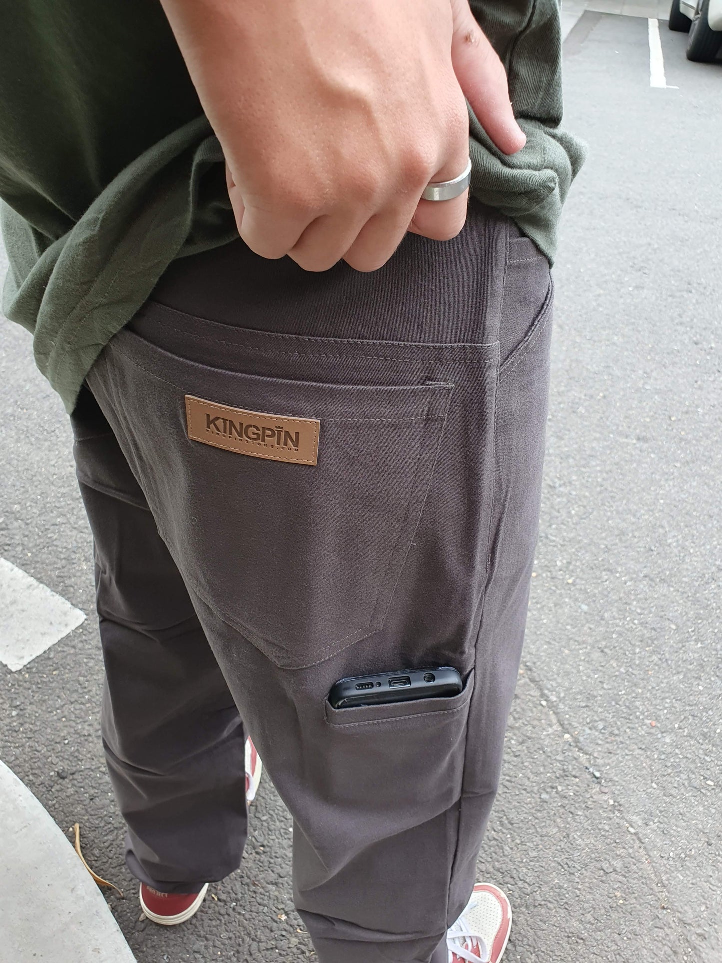 Kingpin Skate Supply Work Pants Baggy Charcoal w/ Stash Pocket