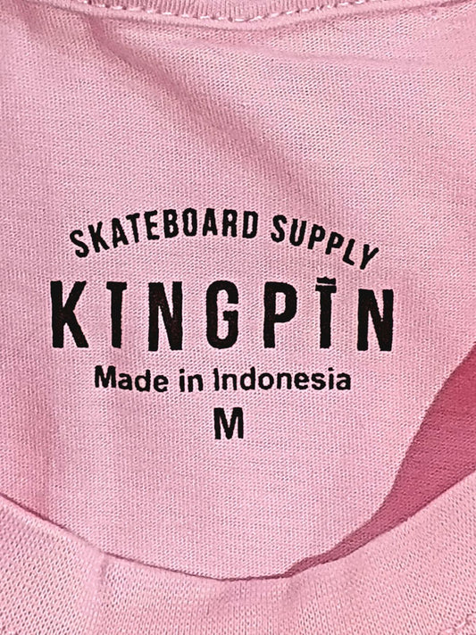 Kingpin Skate Supply Tee Retro Pink White Skateboard T-Shirt