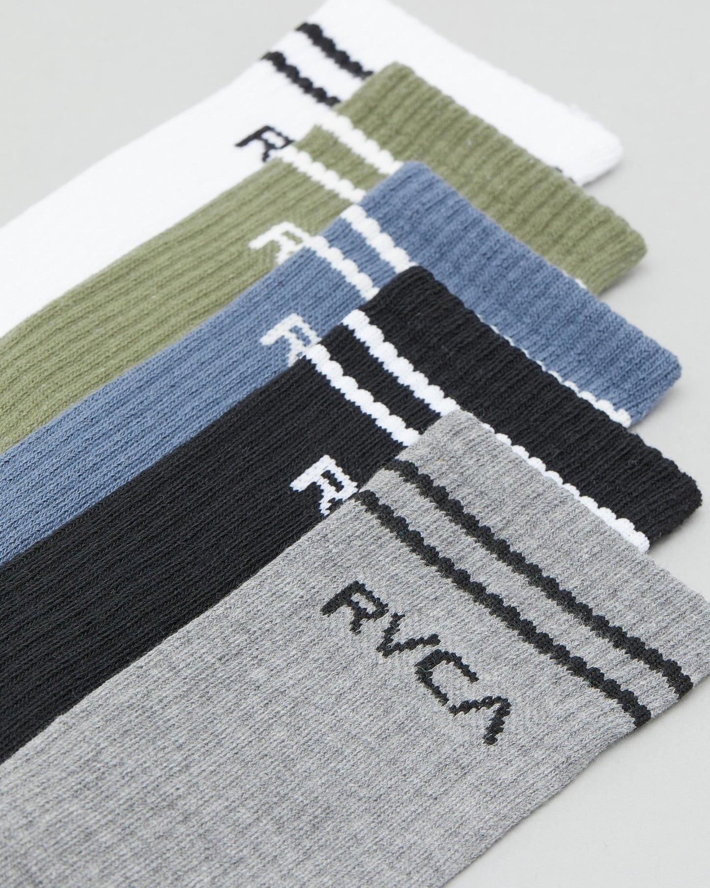 Rvca Socks 5 Pack Union Crew Multi Size 7 11 Skateboard Sox
