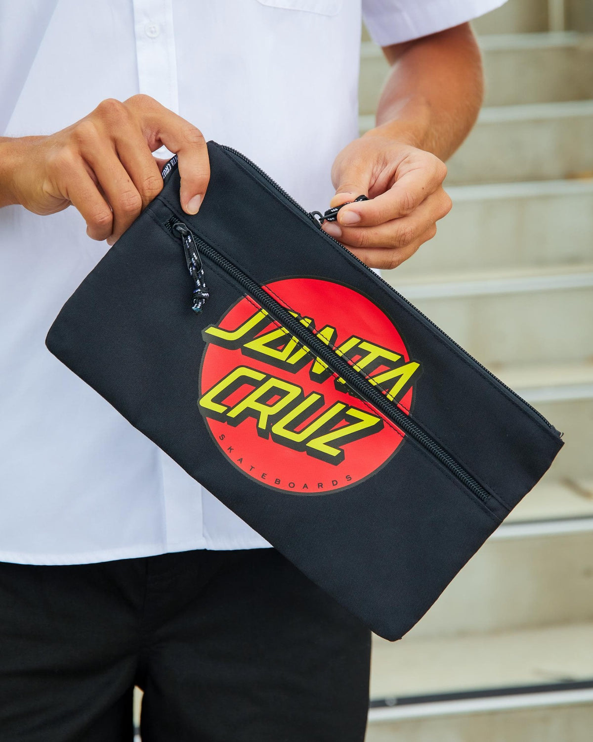 Santa Cruz Dual Pencil Case Classic Dot Black