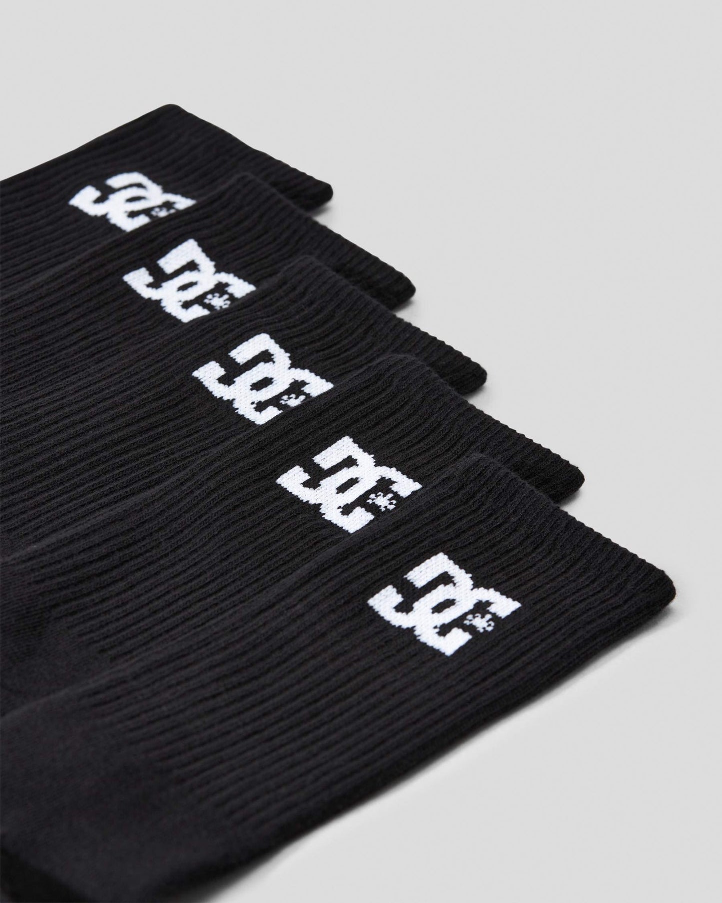 DC Shoes Socks 5 Pack Black Crew Size 8-11 Skateboard Sox