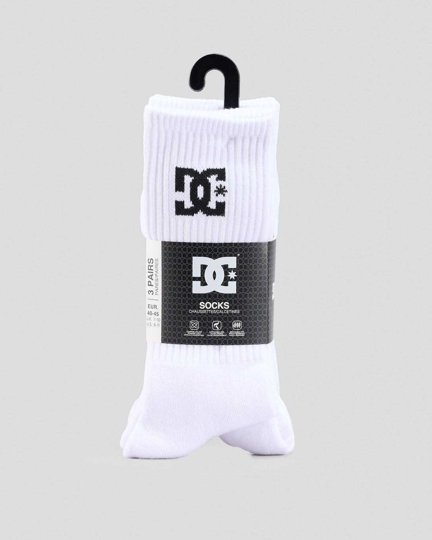 Dc Shoes Socks 5 Pack Snow White Crew Size 8 11 Skateboard Sox