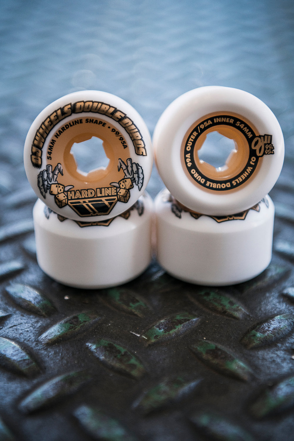 Oj Wheels 54Mm Double Duro White Gum Hardline 99A 95A Core