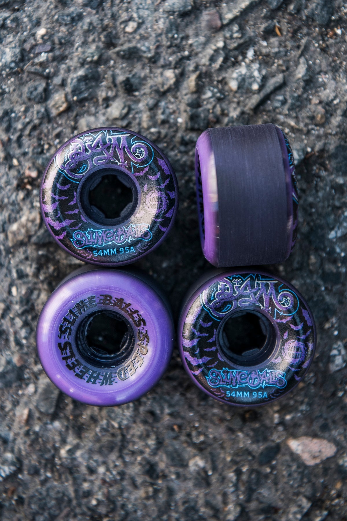 22223505_164995_89727_54mm_Bam_Margera_Guest_Purple_Hardline_95a_Skateboard_Wheels_Slime_Balls_color_purple | color: Purple | size: 54mm