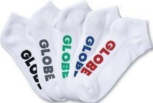 Globe Socks 5 Pack Stealth Ankle White Size 2 8 New Skateboard Sox