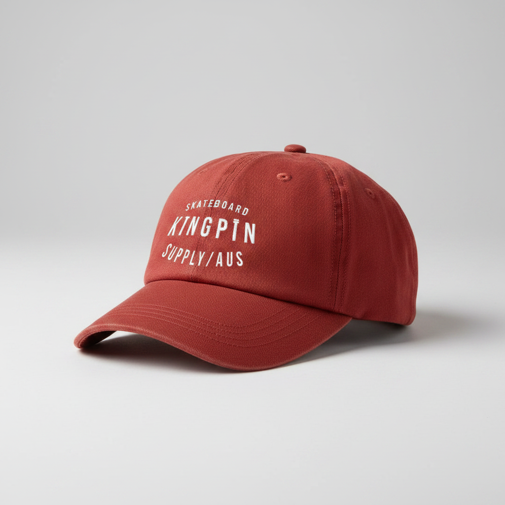 Kingpin Skate Supply Cap Retro Ruby Red Unstructured Snapback Skateboard Dad Hat