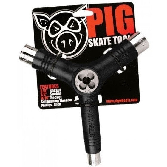 Pig Skateboard Wheels Pig Tool With Re Threader Black