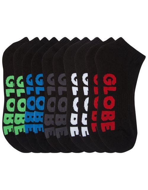 Globe Socks 5 Pack Stealth Ankle Black Size 7 11 Skateboard Sox New