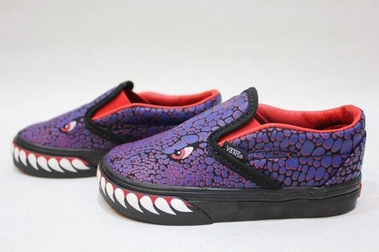 Vans Shoes Toddler Classic Slip-On T Rex Slip Blue Kids Skateboard Sneakers