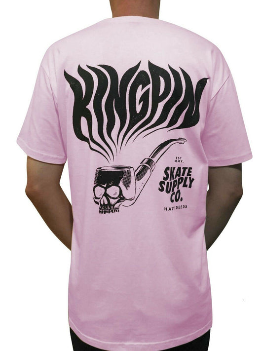 Kingpin Skate Supply Tee Hazy Deeds Pink Skateboard T-Shirt
