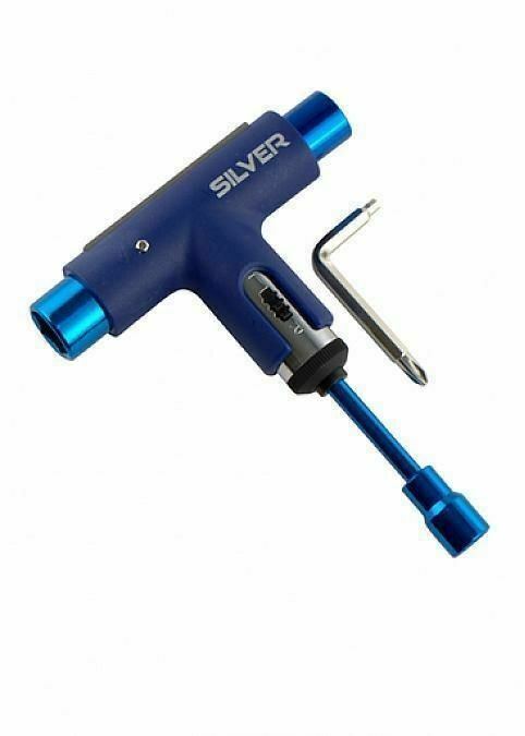 Silver Trucks Skate Tool Blue Premium Ratchet Complete Skateboard T Tool