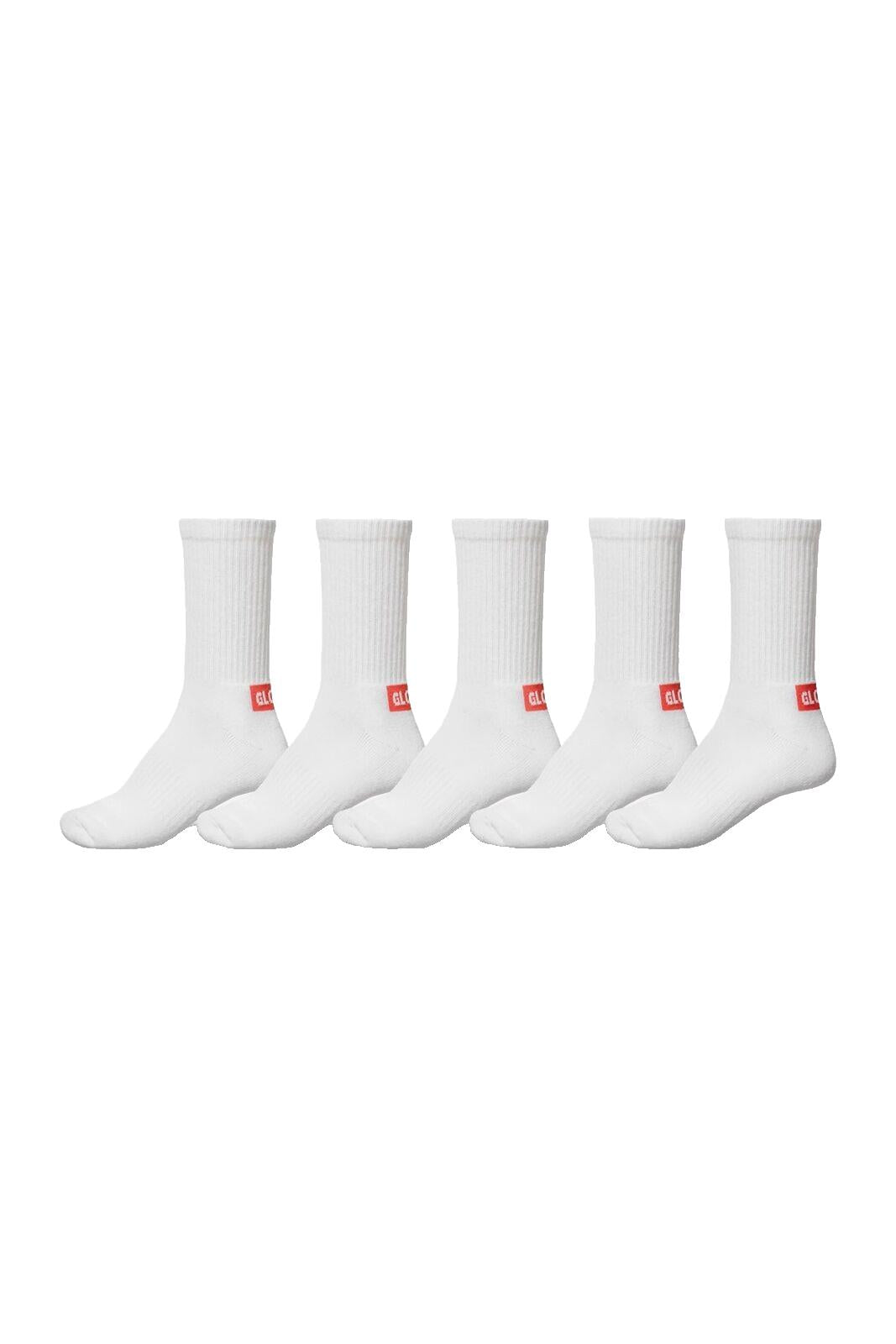 Globe Socks 5 Pack Minibar Crew White Size 7-11 Skateboard Sox