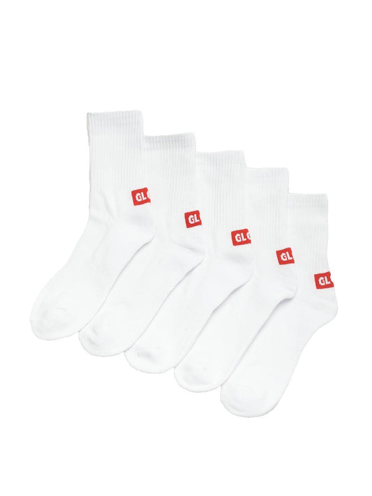 Globe Socks 5 Pack Minibar Crew White Size 7-11 Skateboard Sox