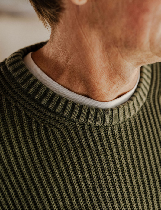 Mr Simple Fisher Knit Jumper - Fatigue