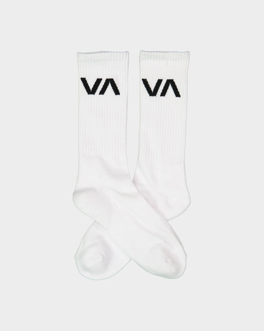 RVCA Socks 5 Pack Sport Crew White Size 7-11 Skateboard Sox