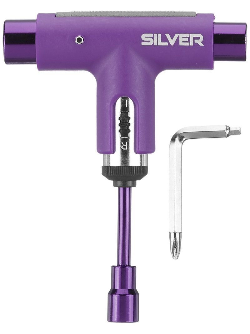 Silver Trucks Skate Tool Purple Premium Ratchet Complete Skateboard T Tool
