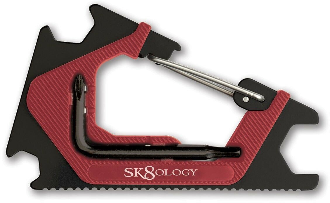 Sk8Ology Skate Tool Red Black Worlds Lightest Flat Complete Skateboard T Tool