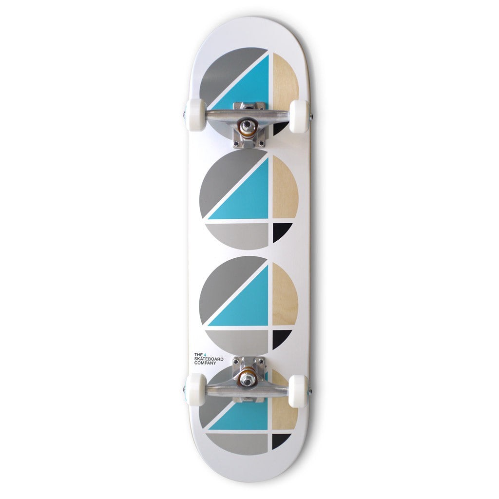 The 4 Skate Co Complete Repeat Skateboard Teal White