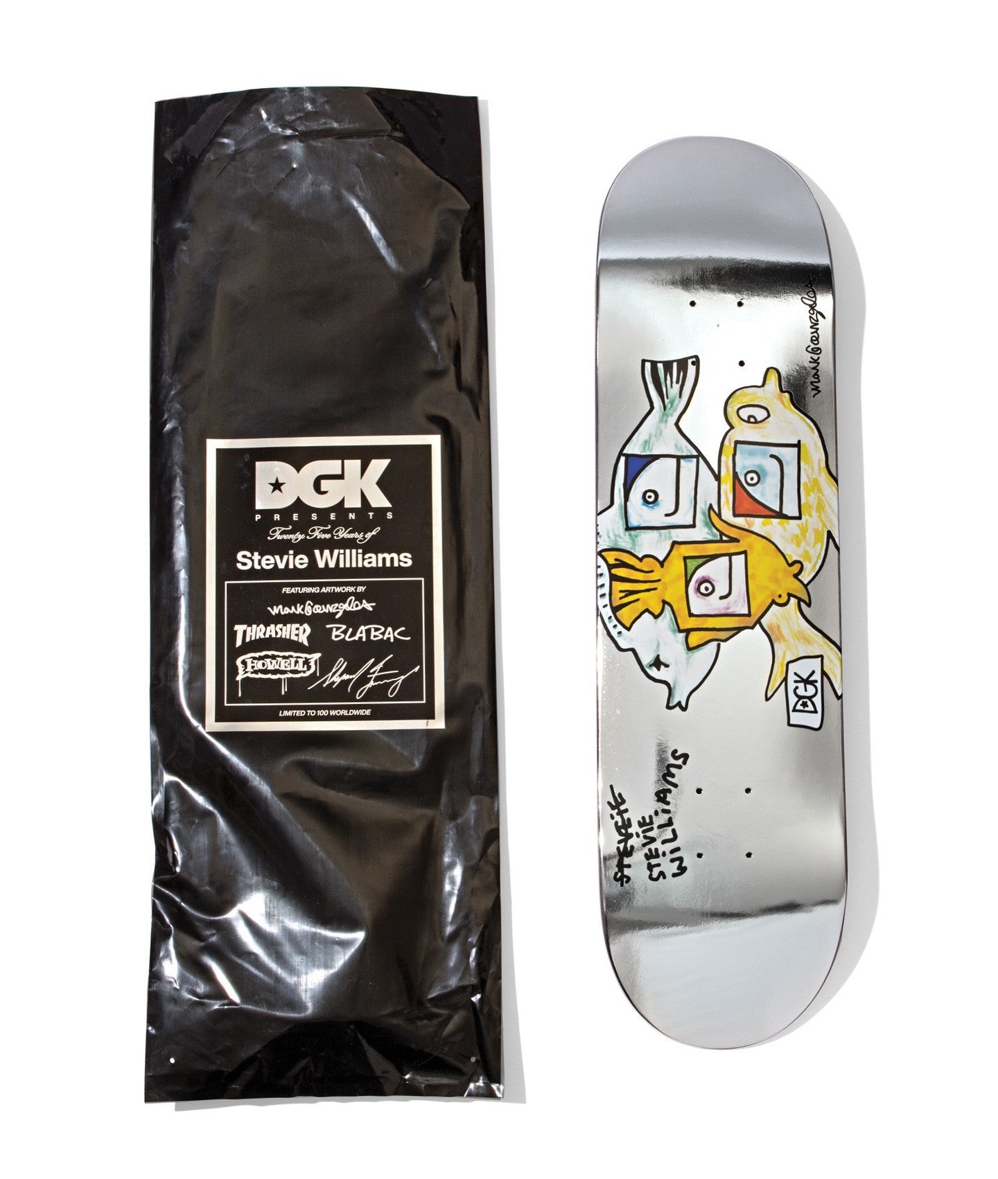 DGK Skateboard Deck Stevie Williams 25th years Black Bag Limited Edition 8.25"